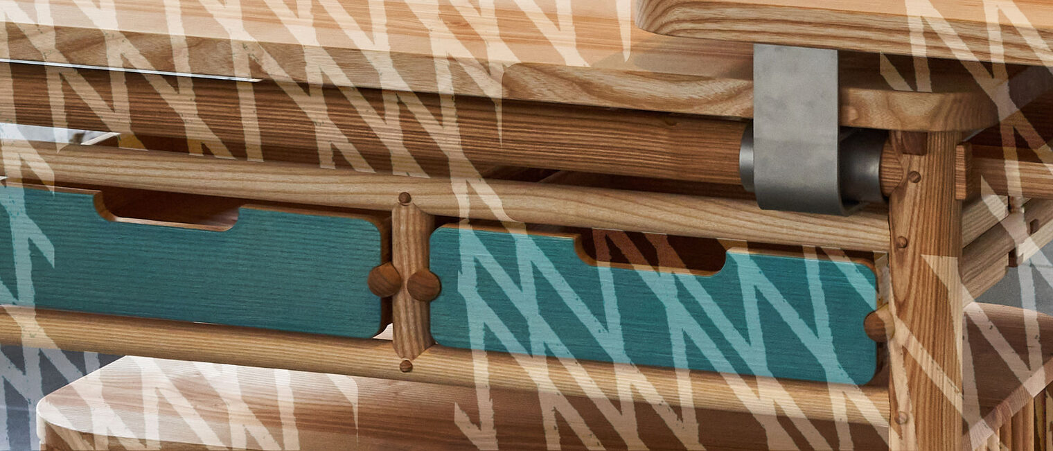 Detailansicht eines flexibel verstellbaren Tisches - Examensarbeit